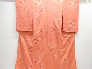 アンティーク　紋錦紗色紙に牡丹・桐模様着物